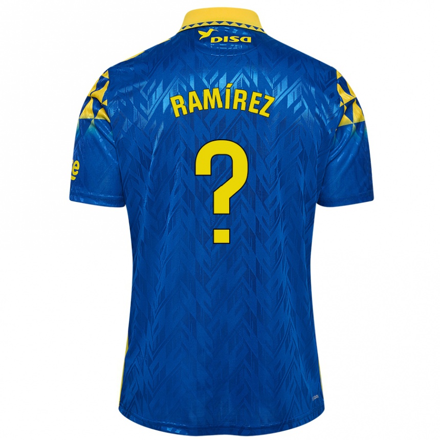 Kinder Fußball Daniel Ramírez #0 Blau Gelb Auswärtstrikot Trikot 2024/25 T-Shirt Luxemburg