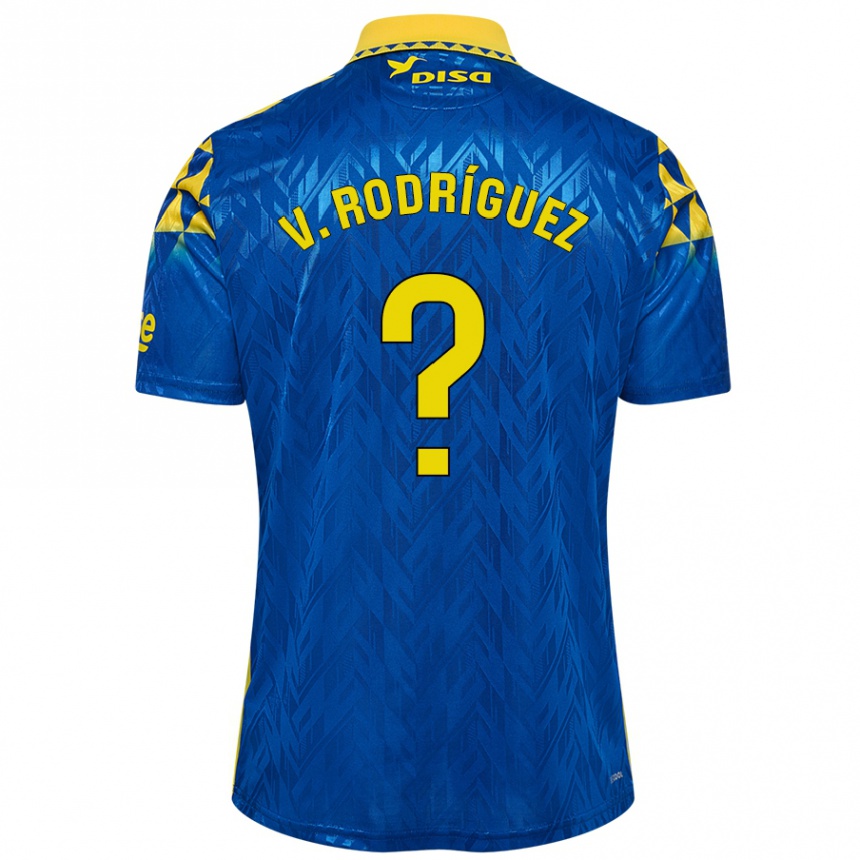 Kinder Fußball Carlos Vicente Rodríguez #0 Blau Gelb Auswärtstrikot Trikot 2024/25 T-Shirt Luxemburg