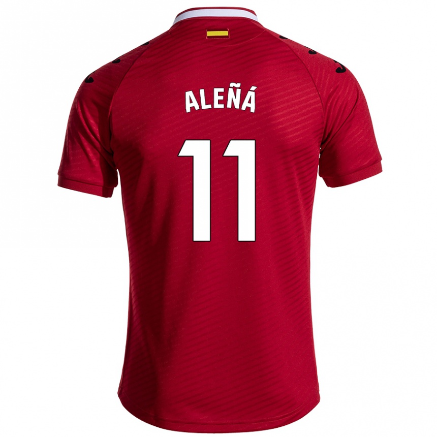 Kinder Fußball Carles Aleñá #11 Dunkelrot Auswärtstrikot Trikot 2024/25 T-Shirt Luxemburg