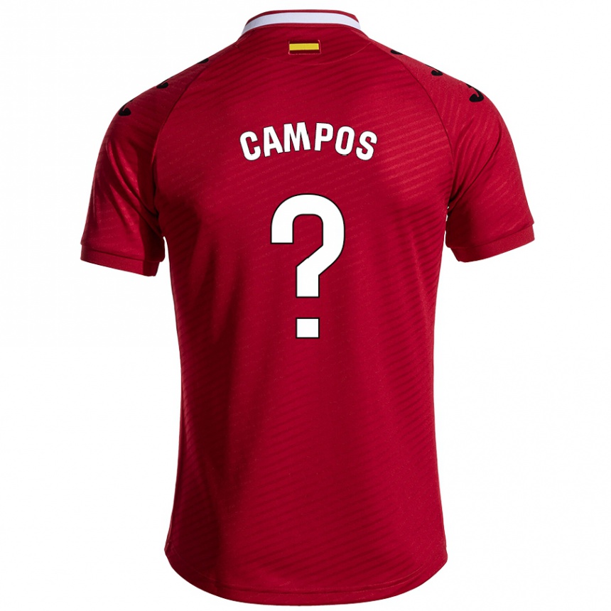 Kinder Fußball Álex Campos #0 Dunkelrot Auswärtstrikot Trikot 2024/25 T-Shirt Luxemburg