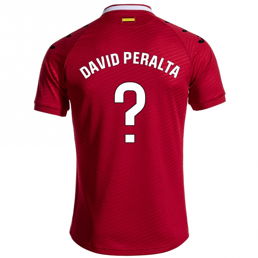 Kinder Fußball Juan David Peralta #0 Dunkelrot Auswärtstrikot Trikot 2024/25 T-Shirt Luxemburg