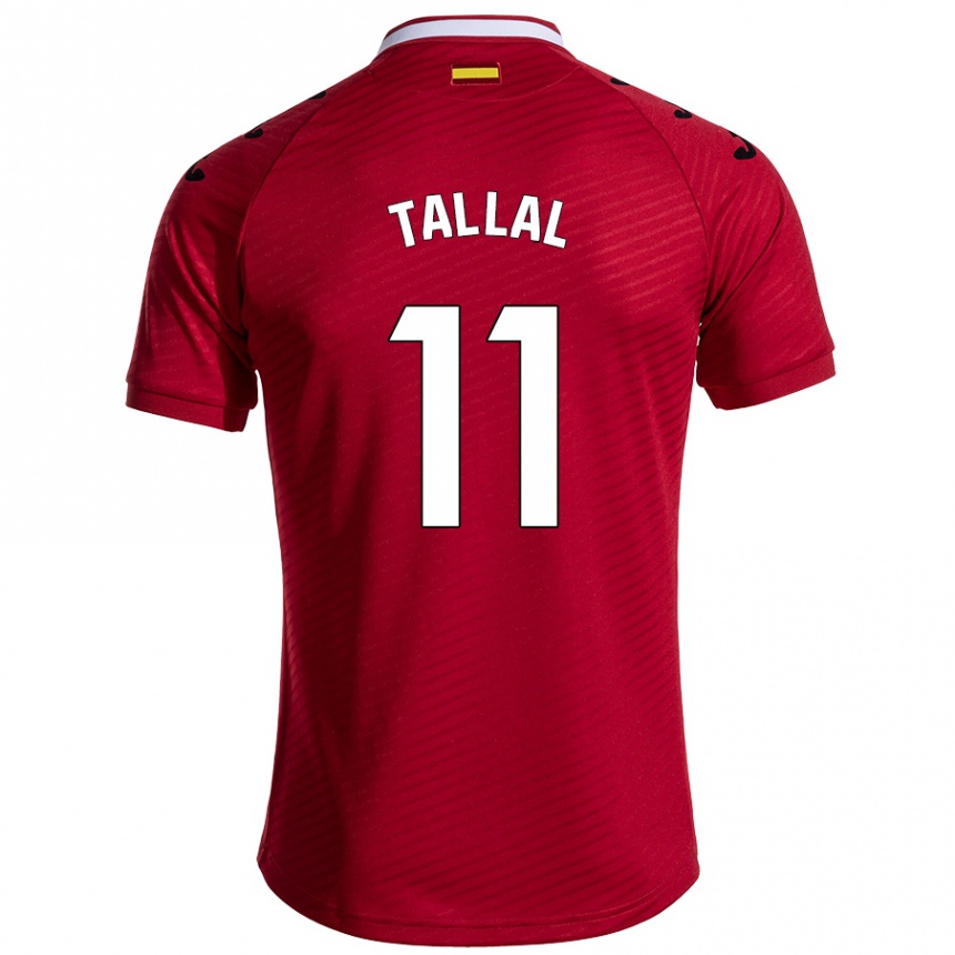 Kinder Fußball Yassin Tallal #11 Dunkelrot Auswärtstrikot Trikot 2024/25 T-Shirt Luxemburg