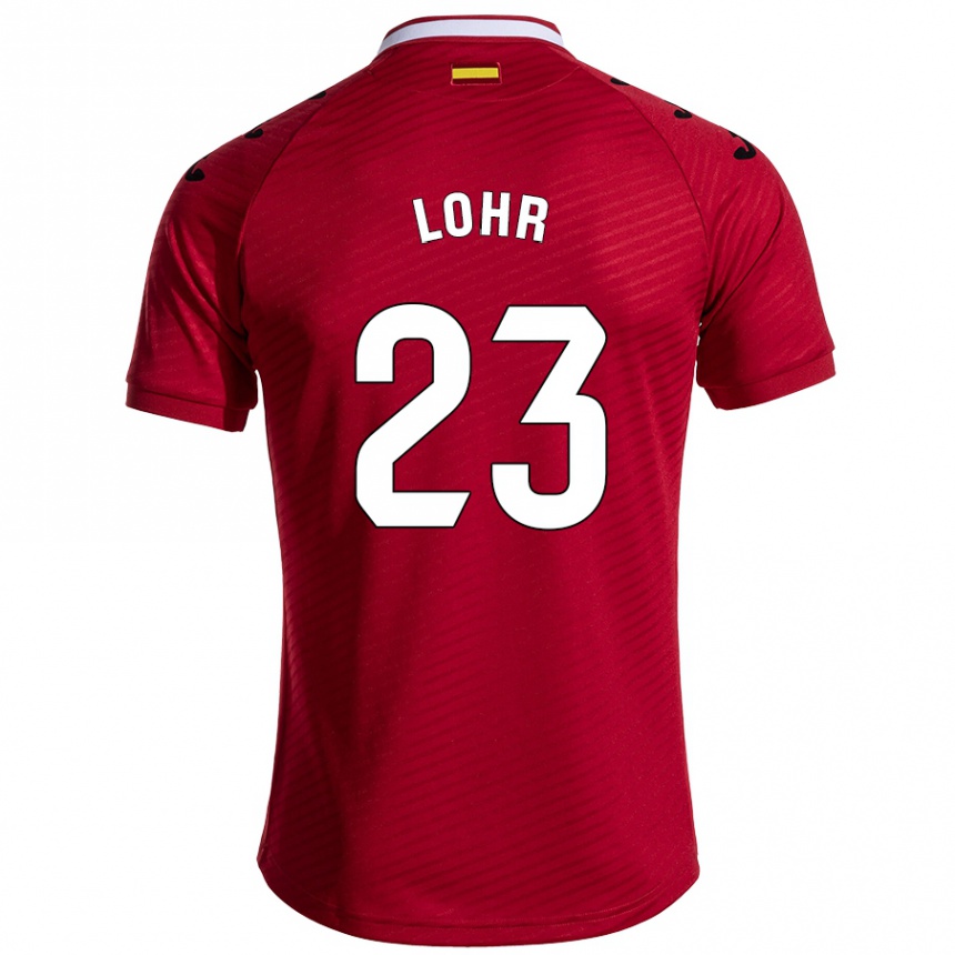 Kinder Fußball Luca Lohr #23 Dunkelrot Auswärtstrikot Trikot 2024/25 T-Shirt Luxemburg