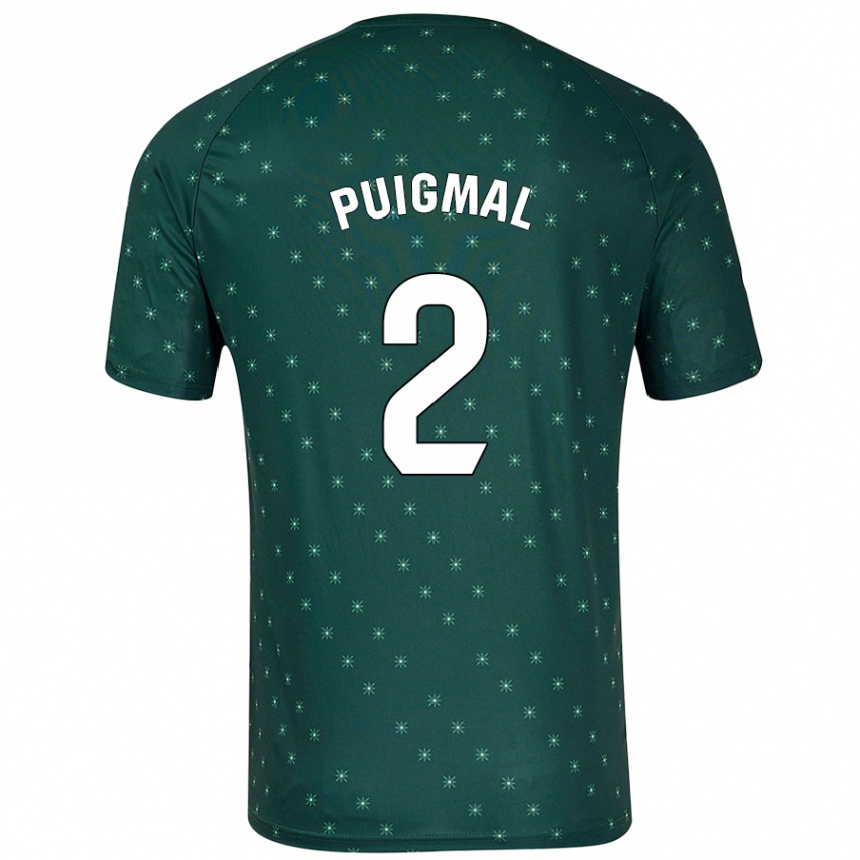 Kinder Fußball Arnau Puigmal #2 Dunkelgrün Auswärtstrikot Trikot 2024/25 T-Shirt Luxemburg