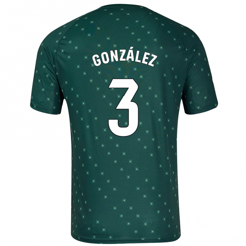 Kinder Fußball Edgar González #3 Dunkelgrün Auswärtstrikot Trikot 2024/25 T-Shirt Luxemburg