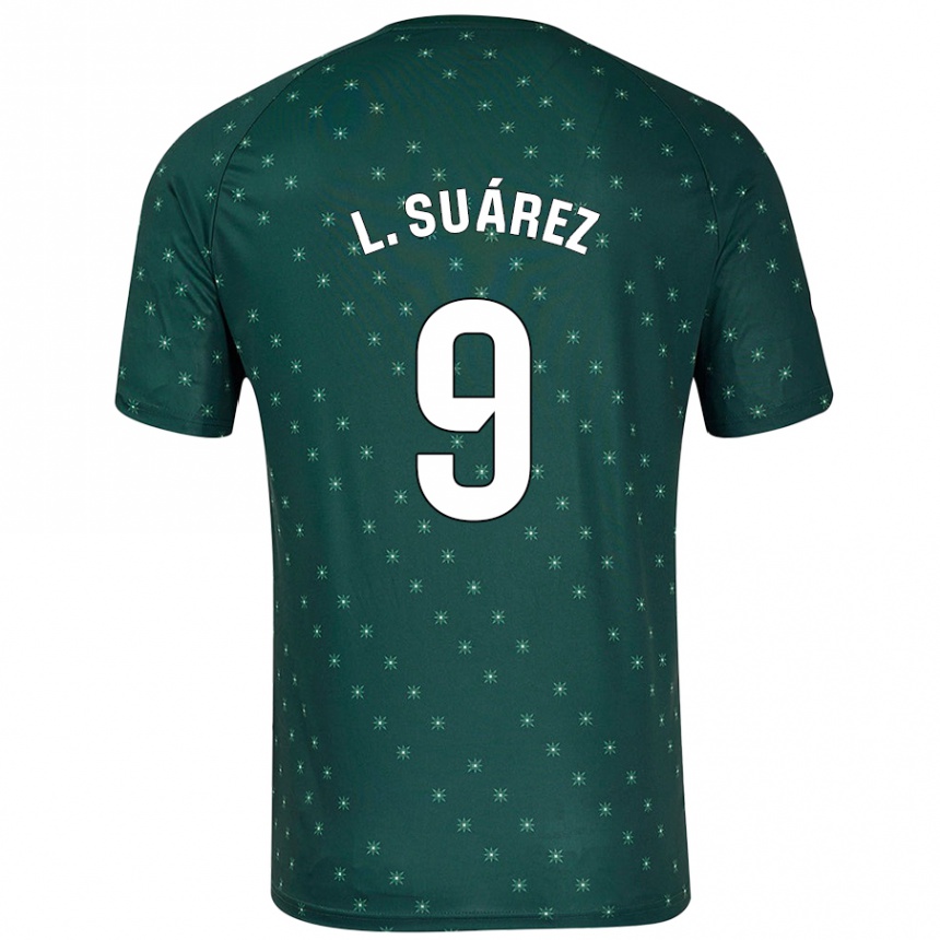 Kinder Fußball Luis Suárez #9 Dunkelgrün Auswärtstrikot Trikot 2024/25 T-Shirt Luxemburg