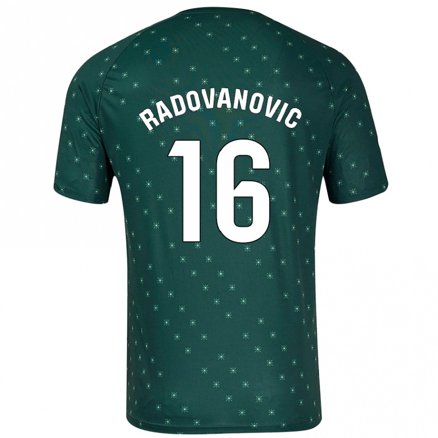 Kinder Fußball Aleksandar Radovanovic #16 Dunkelgrün Auswärtstrikot Trikot 2024/25 T-Shirt Luxemburg