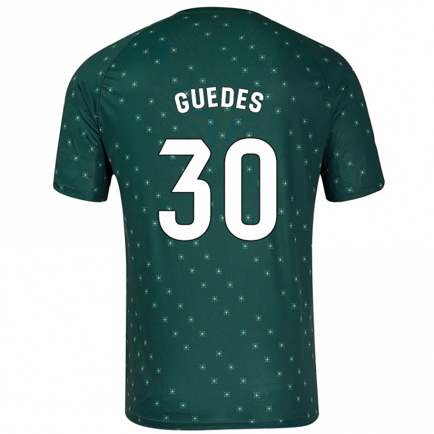 Kinder Fußball Gui Guedes #30 Dunkelgrün Auswärtstrikot Trikot 2024/25 T-Shirt Luxemburg