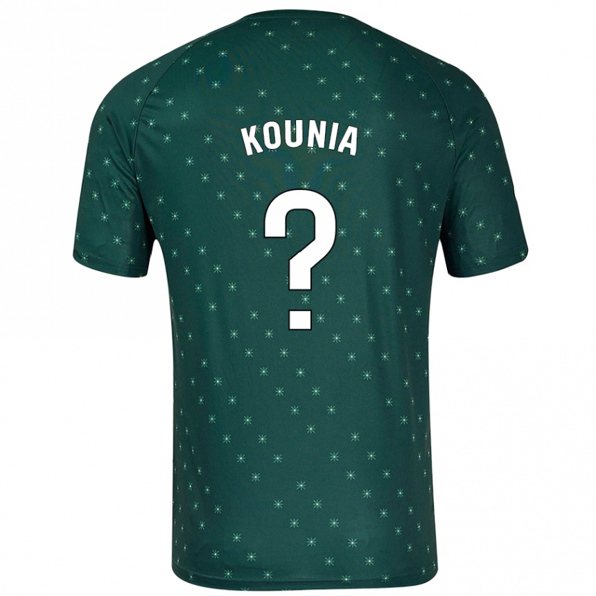 Kinder Fußball Houssam Kounia #0 Dunkelgrün Auswärtstrikot Trikot 2024/25 T-Shirt Luxemburg