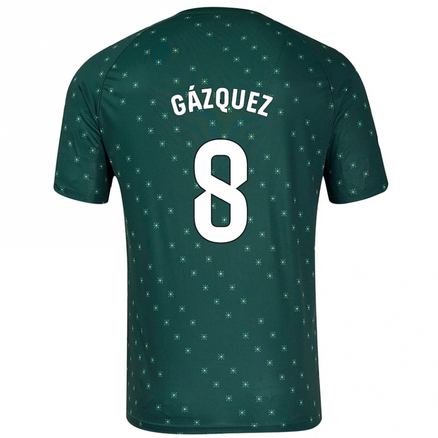 Kinder Fußball Joan Gázquez #8 Dunkelgrün Auswärtstrikot Trikot 2024/25 T-Shirt Luxemburg