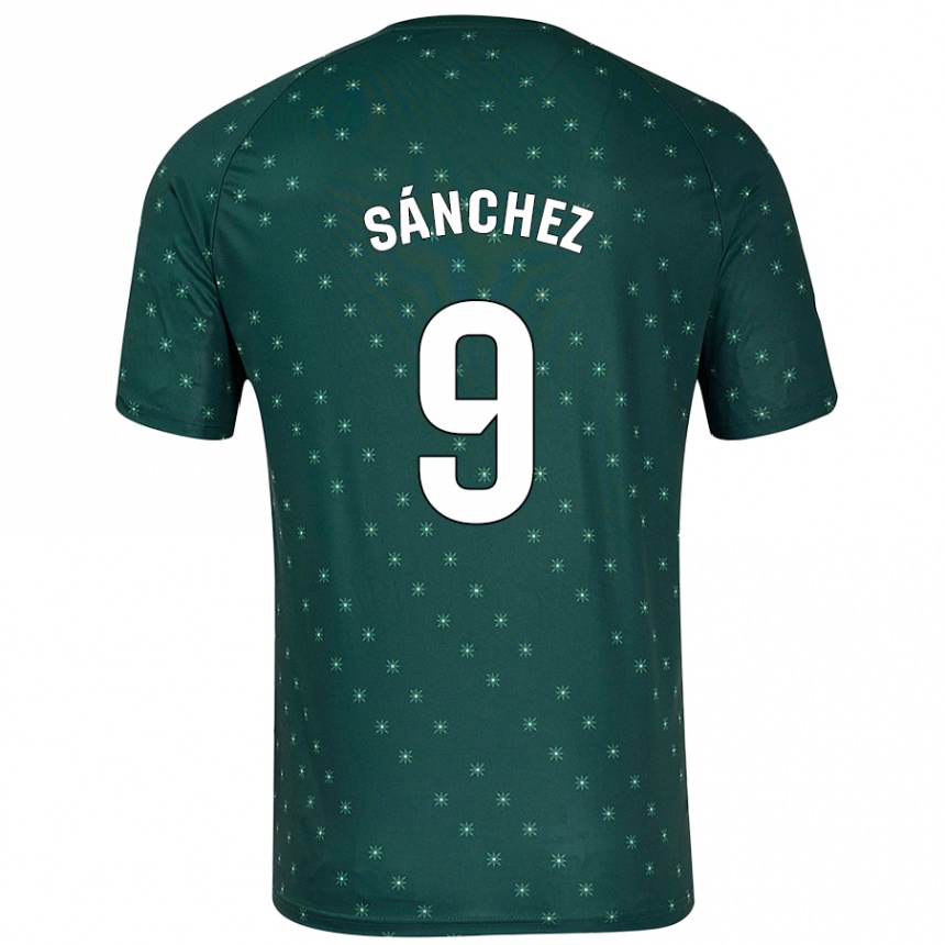 Kinder Fußball Loren Sánchez #9 Dunkelgrün Auswärtstrikot Trikot 2024/25 T-Shirt Luxemburg