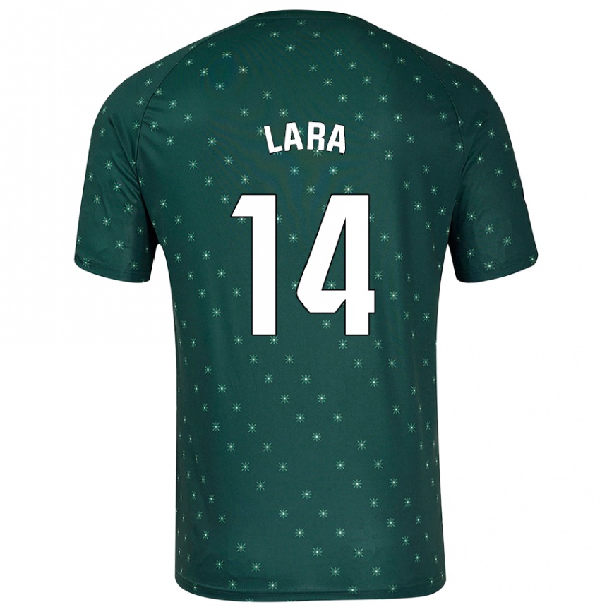 Kinder Fußball Luis Lara #14 Dunkelgrün Auswärtstrikot Trikot 2024/25 T-Shirt Luxemburg