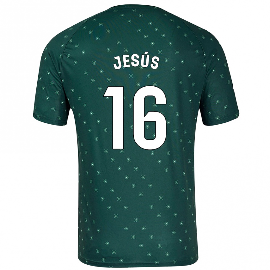 Kinder Fußball Antonio Jesús #16 Dunkelgrün Auswärtstrikot Trikot 2024/25 T-Shirt Luxemburg