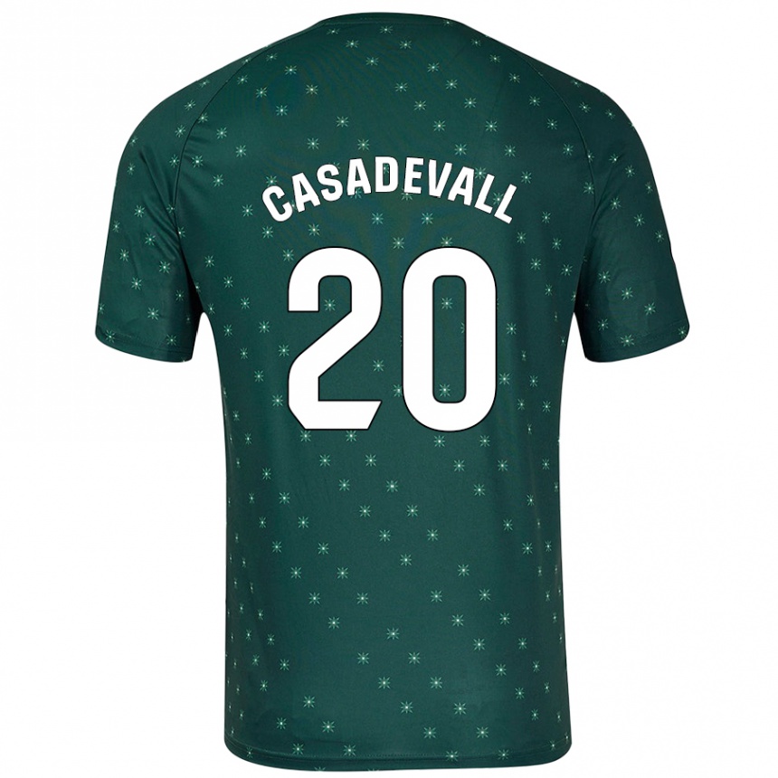 Kinder Fußball Marçal Casadevall #20 Dunkelgrün Auswärtstrikot Trikot 2024/25 T-Shirt Luxemburg