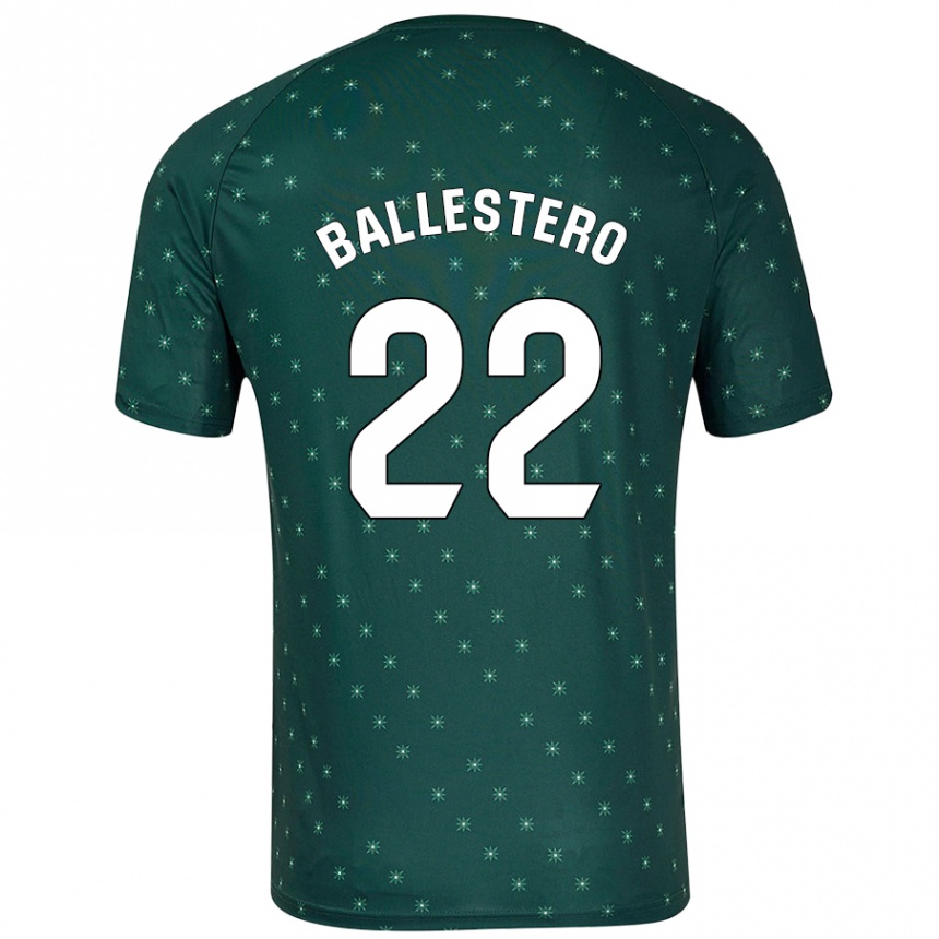 Kinder Fußball Carlos Ballestero #22 Dunkelgrün Auswärtstrikot Trikot 2024/25 T-Shirt Luxemburg