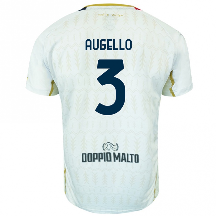 Kinder Fußball Tommaso Augello #3 Weiß Auswärtstrikot Trikot 2024/25 T-Shirt Luxemburg