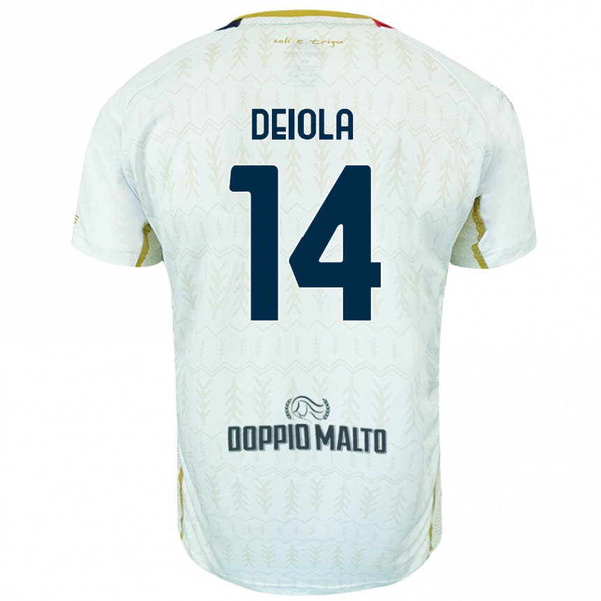 Kinder Fußball Alessandro Deiola #14 Weiß Auswärtstrikot Trikot 2024/25 T-Shirt Luxemburg