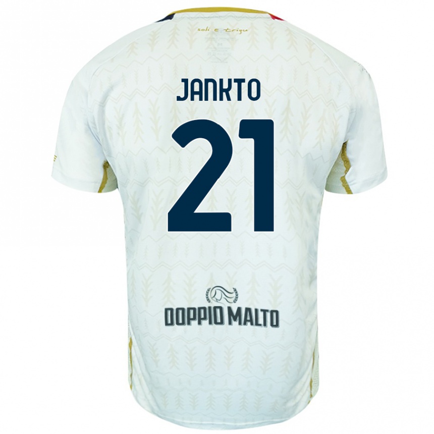 Kinder Fußball Jakub Jankto #21 Weiß Auswärtstrikot Trikot 2024/25 T-Shirt Luxemburg