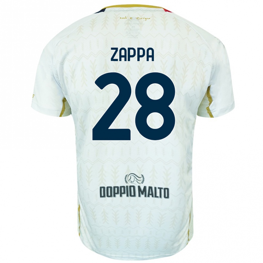 Kinder Fußball Gabriele Zappa #28 Weiß Auswärtstrikot Trikot 2024/25 T-Shirt Luxemburg