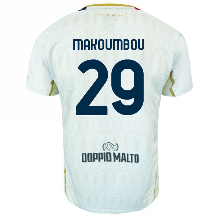 Kinder Fußball Antoine Makoumbou #29 Weiß Auswärtstrikot Trikot 2024/25 T-Shirt Luxemburg