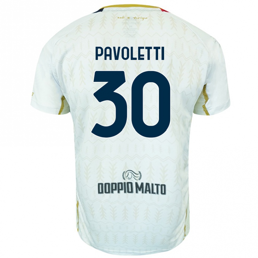 Kinder Fußball Leonardo Pavoletti #30 Weiß Auswärtstrikot Trikot 2024/25 T-Shirt Luxemburg