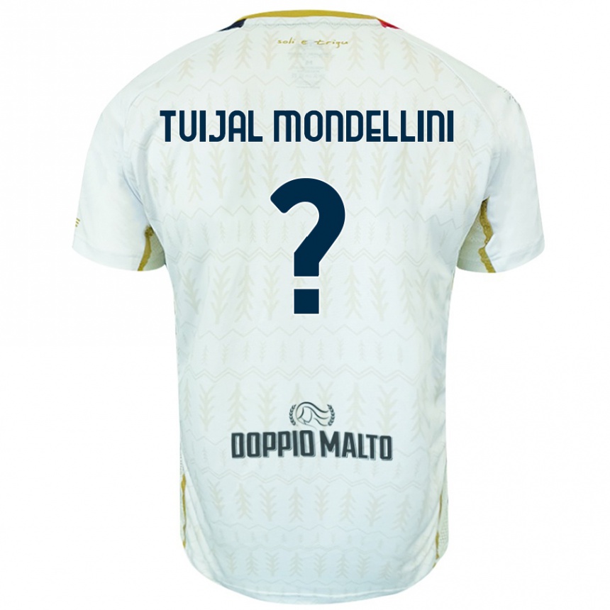 Kinder Fußball Luca Tuijal Mondellini #0 Weiß Auswärtstrikot Trikot 2024/25 T-Shirt Luxemburg