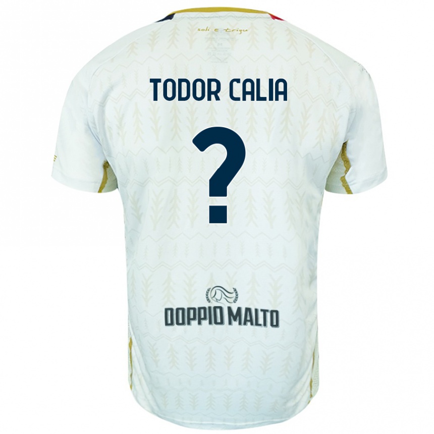 Kinder Fußball Francesco Todor Calia #0 Weiß Auswärtstrikot Trikot 2024/25 T-Shirt Luxemburg