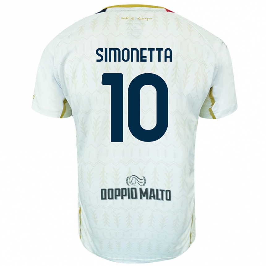 Kinder Fußball Jacopo Simonetta #10 Weiß Auswärtstrikot Trikot 2024/25 T-Shirt Luxemburg