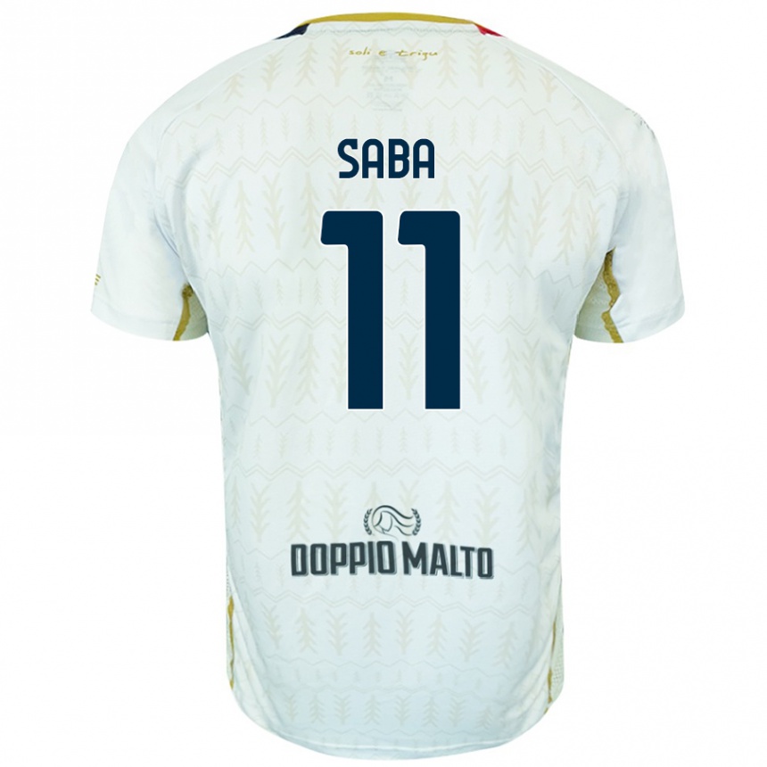 Kinder Fußball Alessio Saba #11 Weiß Auswärtstrikot Trikot 2024/25 T-Shirt Luxemburg