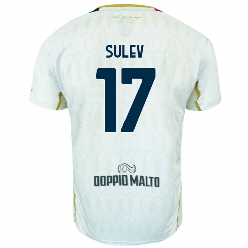 Kinder Fußball Ivan Sulev #17 Weiß Auswärtstrikot Trikot 2024/25 T-Shirt Luxemburg