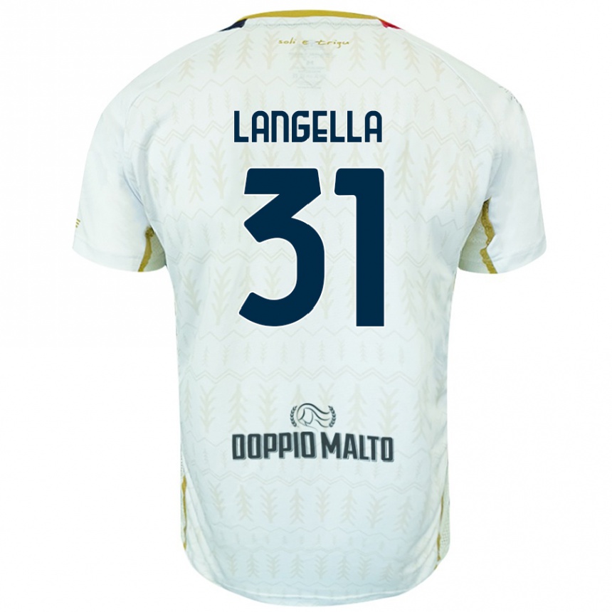 Kinder Fußball Matteo Langella #31 Weiß Auswärtstrikot Trikot 2024/25 T-Shirt Luxemburg