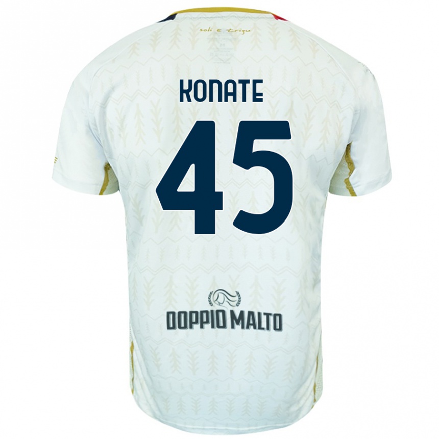 Kinder Fußball Ismael Konate #45 Weiß Auswärtstrikot Trikot 2024/25 T-Shirt Luxemburg