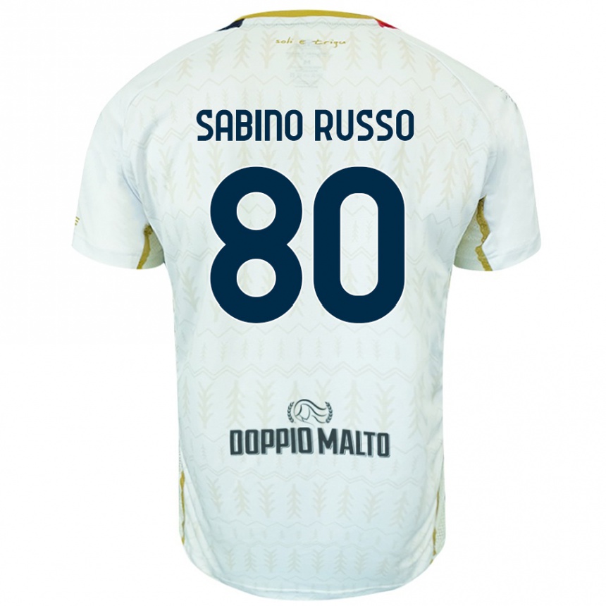 Kinder Fußball Alessandro Sabino Russo #80 Weiß Auswärtstrikot Trikot 2024/25 T-Shirt Luxemburg