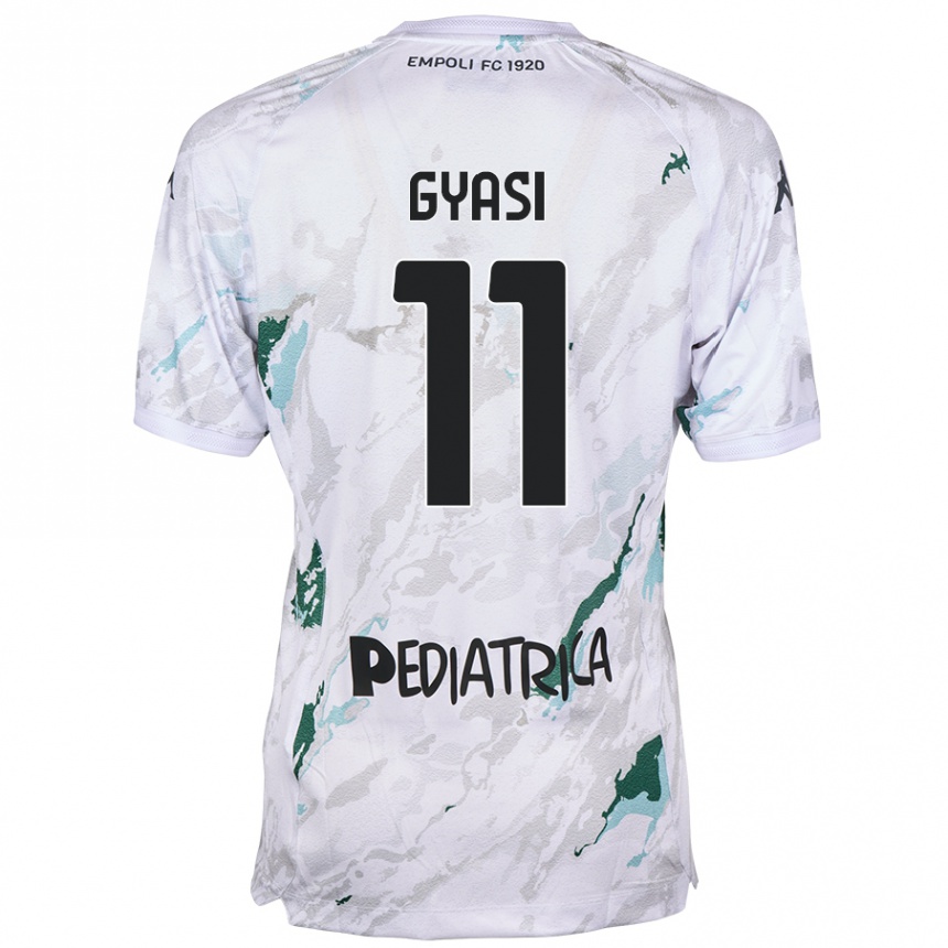 Kinder Fußball Emmanuel Gyasi #11 Grau Auswärtstrikot Trikot 2024/25 T-Shirt Luxemburg