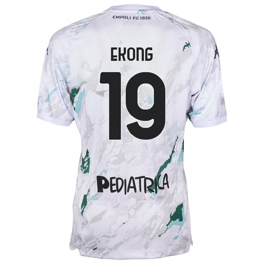 Kinder Fußball Emmanuel Ekong #19 Grau Auswärtstrikot Trikot 2024/25 T-Shirt Luxemburg