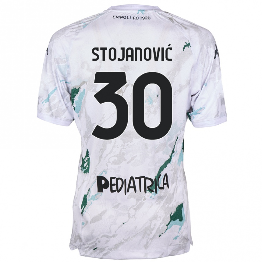 Kinder Fußball Petar Stojanović #30 Grau Auswärtstrikot Trikot 2024/25 T-Shirt Luxemburg