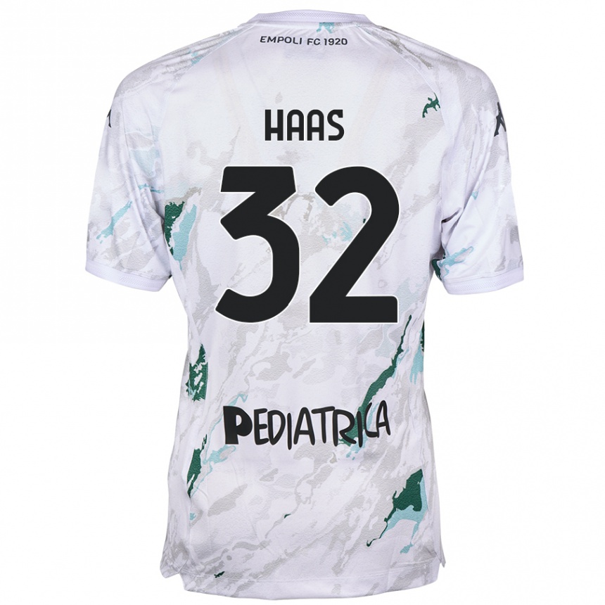 Kinder Fußball Nicolas Haas #32 Grau Auswärtstrikot Trikot 2024/25 T-Shirt Luxemburg