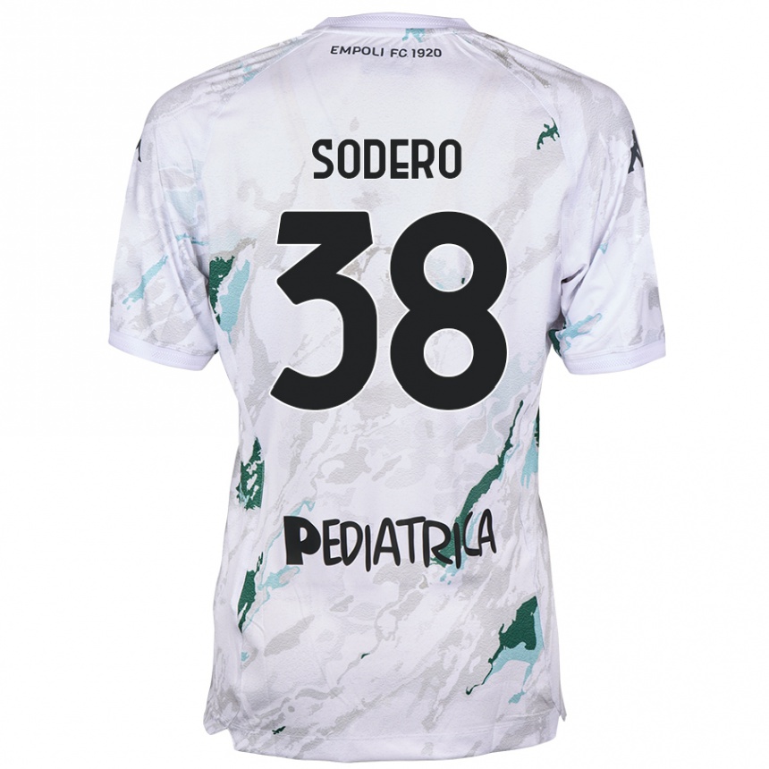 Kinder Fußball Andrea Sodero #38 Grau Auswärtstrikot Trikot 2024/25 T-Shirt Luxemburg