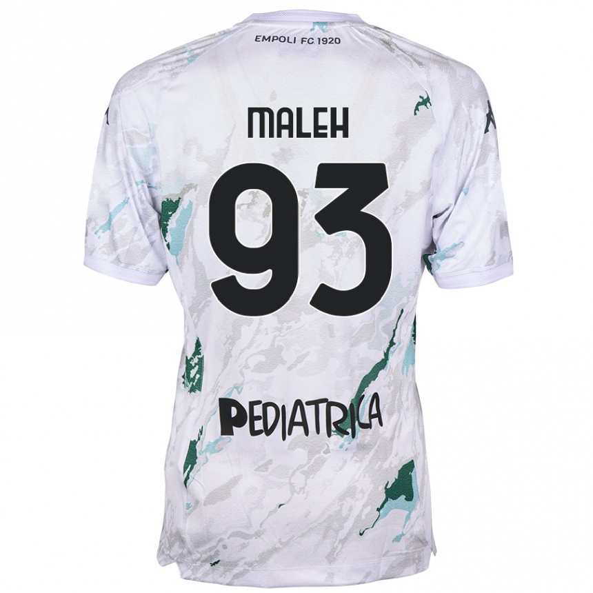 Kinder Fußball Youssef Maleh #93 Grau Auswärtstrikot Trikot 2024/25 T-Shirt Luxemburg