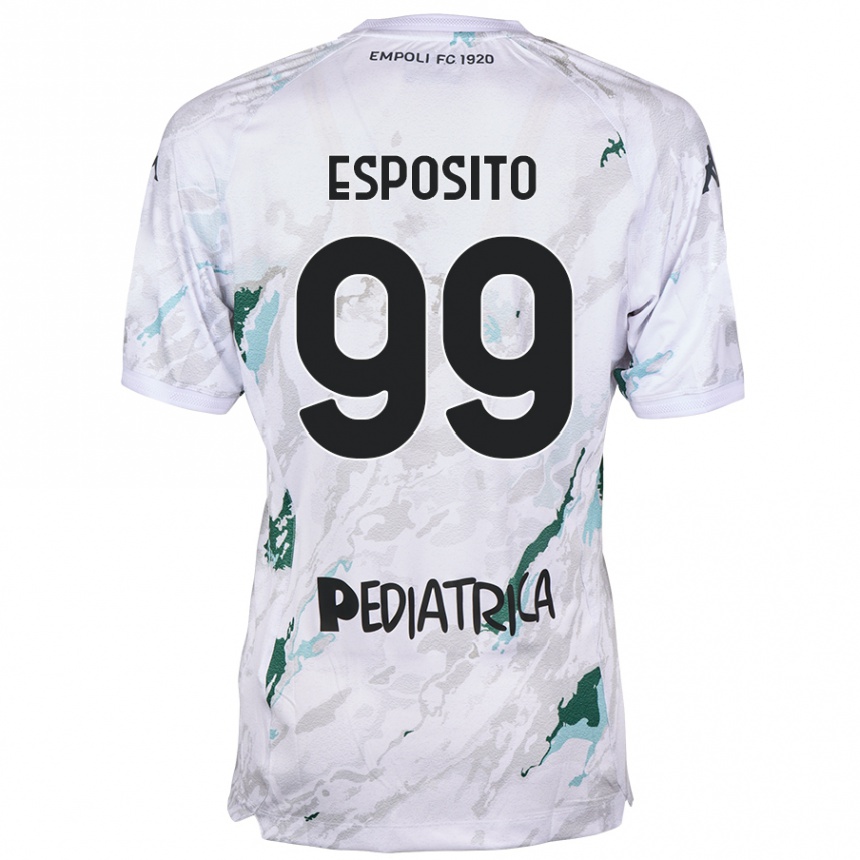 Kinder Fußball Sebastiano Esposito #99 Grau Auswärtstrikot Trikot 2024/25 T-Shirt Luxemburg