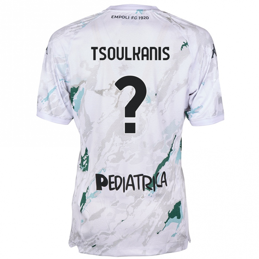 Kinder Fußball Konstantinos Tsoulkanis #0 Grau Auswärtstrikot Trikot 2024/25 T-Shirt Luxemburg