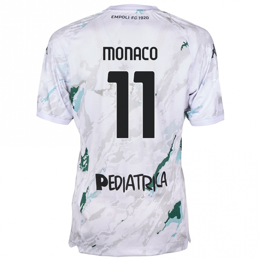 Kinder Fußball Salvatore Monaco #11 Grau Auswärtstrikot Trikot 2024/25 T-Shirt Luxemburg