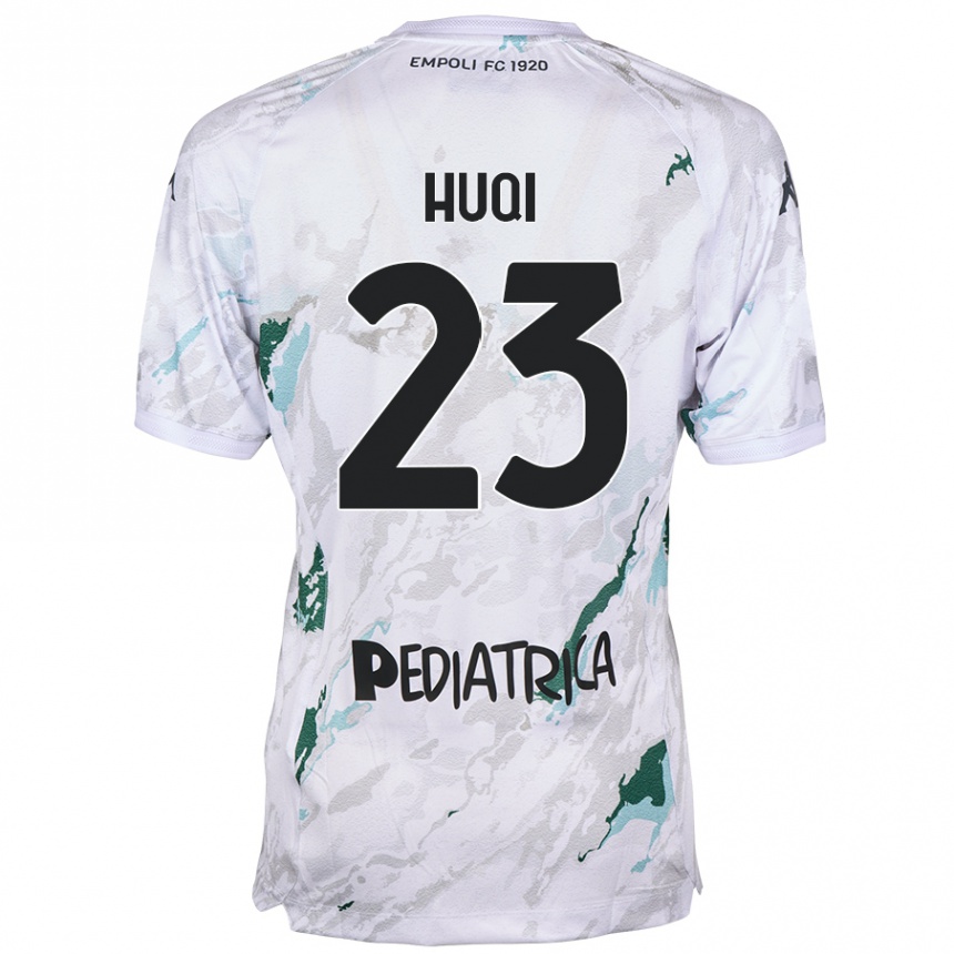 Kinder Fußball Mattia Huqi #23 Grau Auswärtstrikot Trikot 2024/25 T-Shirt Luxemburg