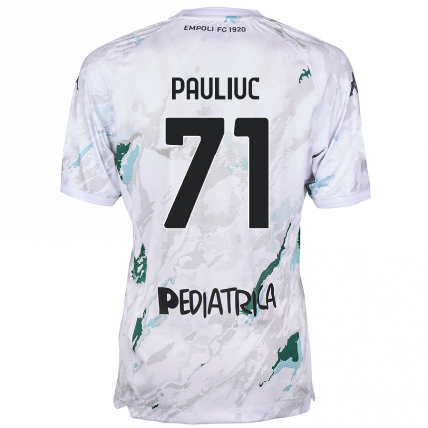 Kinder Fußball Nicolò Pauliuc #71 Grau Auswärtstrikot Trikot 2024/25 T-Shirt Luxemburg