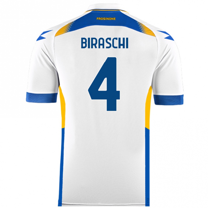 Kinder Fußball Davide Biraschi #4 Weiß Auswärtstrikot Trikot 2024/25 T-Shirt Luxemburg