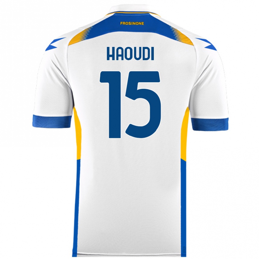 Kinder Fußball Hamza Haoudi #15 Weiß Auswärtstrikot Trikot 2024/25 T-Shirt Luxemburg