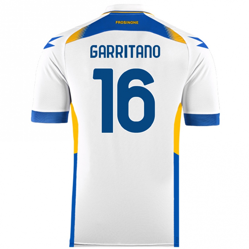 Kinder Fußball Luca Garritano #16 Weiß Auswärtstrikot Trikot 2024/25 T-Shirt Luxemburg