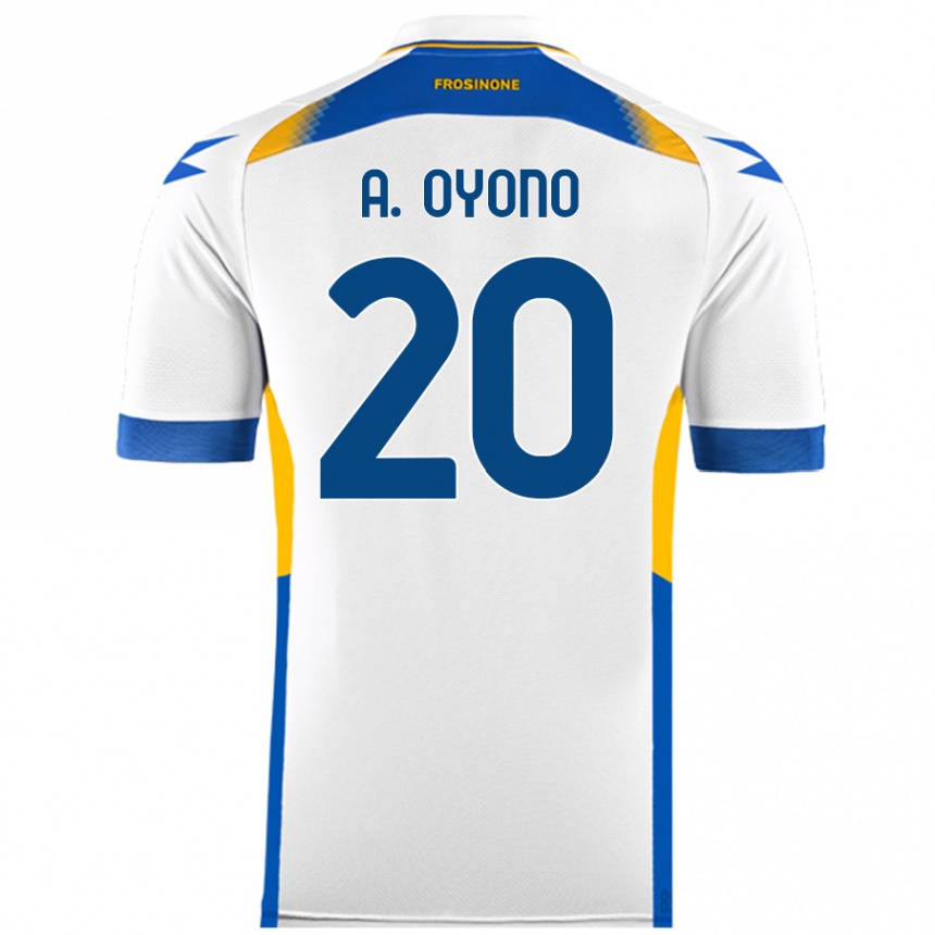 Kinder Fußball Anthony Oyono #20 Weiß Auswärtstrikot Trikot 2024/25 T-Shirt Luxemburg