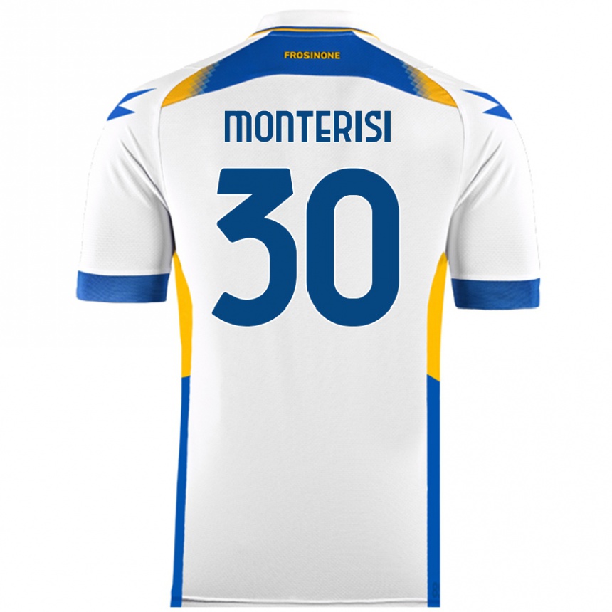 Kinder Fußball Ilario Monterisi #30 Weiß Auswärtstrikot Trikot 2024/25 T-Shirt Luxemburg