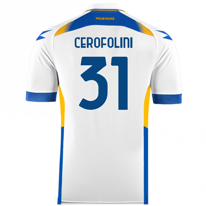 Kinder Fußball Michele Cerofolini #31 Weiß Auswärtstrikot Trikot 2024/25 T-Shirt Luxemburg